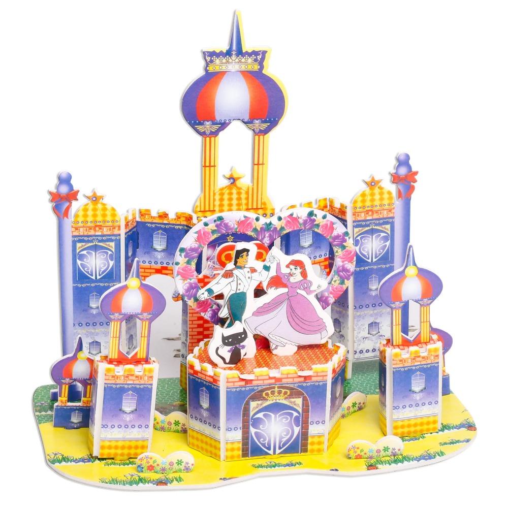 Kids 3D Stereo Puzzle Cartoon House Castle Building Model DIY Handmade Early Learning Educational Toys Gift for Children
