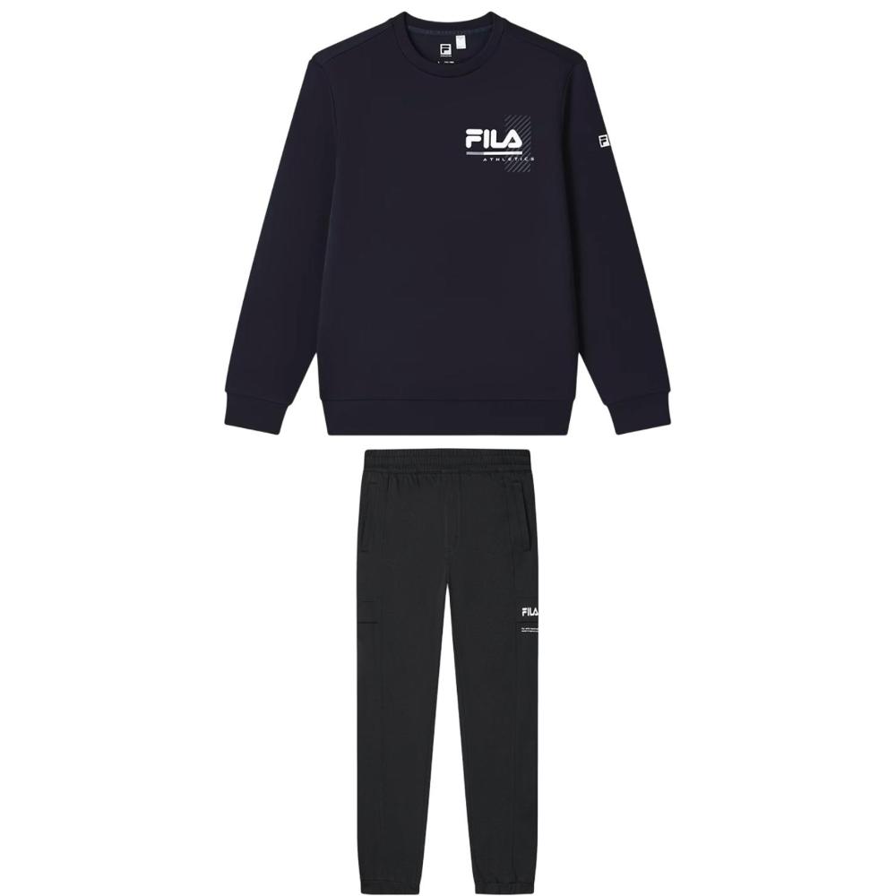 

New FILA Casual Sportswear Men s RD Royal Blue+Jet Black A51M431205A-NV+F11M429601F-BK XXL