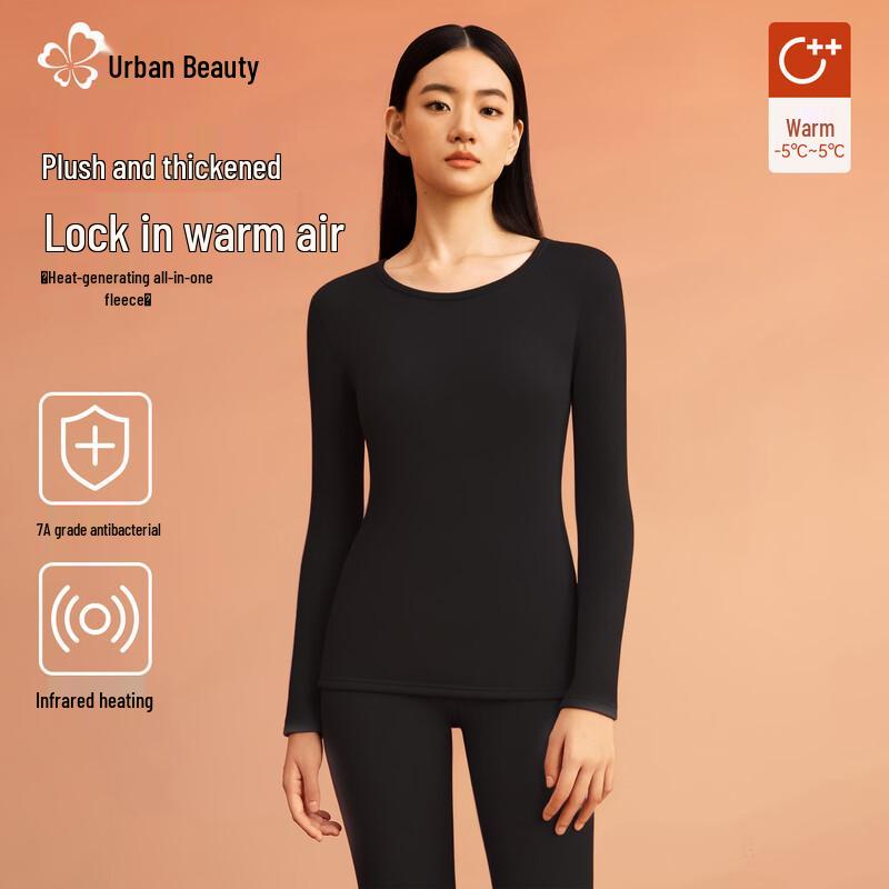 

Женский бесшовный термокомплект Dushi Liren - Круглый вырез, Утепленный флис L