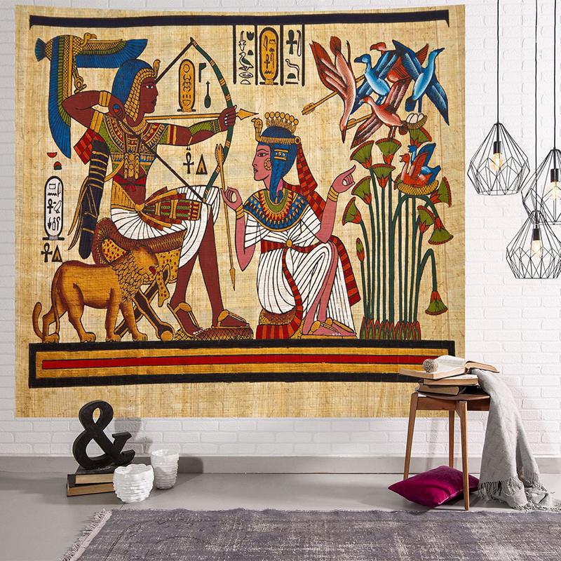 Oude cultuur print hippie geel oud Egyptisch wandtapijt wandhanger Egyptisch wandtapijt wandbekleding huisdecoratie vintage