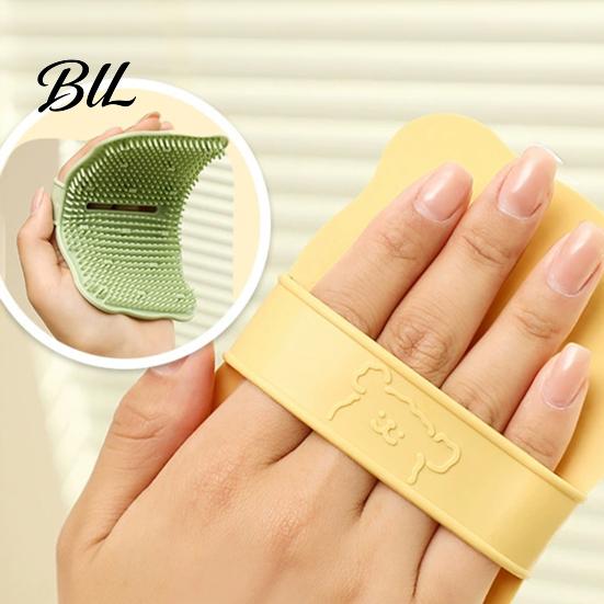 Soft And Hard Bristle Brush Cleaning Food Grade Silicone Bristles Multi-purpose Fruit Double-sided Vegetable Scrubber with Scraper Hanging Hole