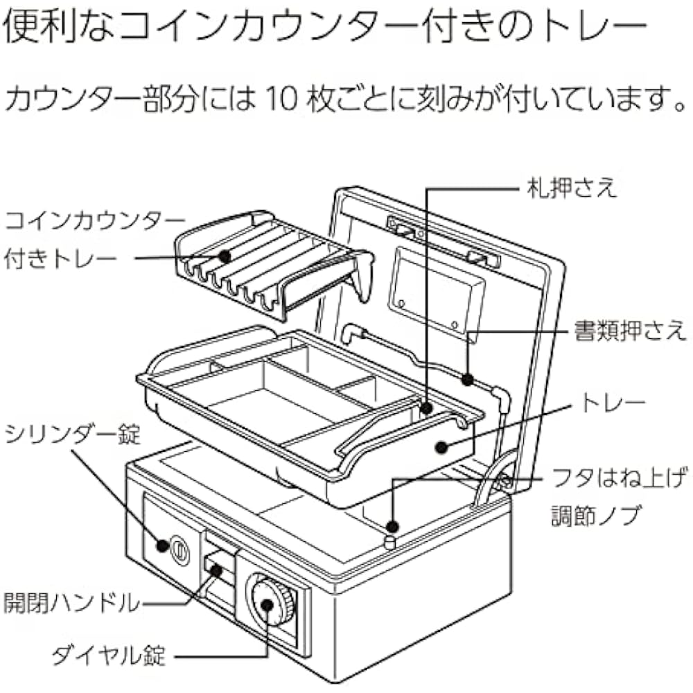 Kokuyo (KOKUYO) CB-12M Handbag Safe with Dial B5 Gray