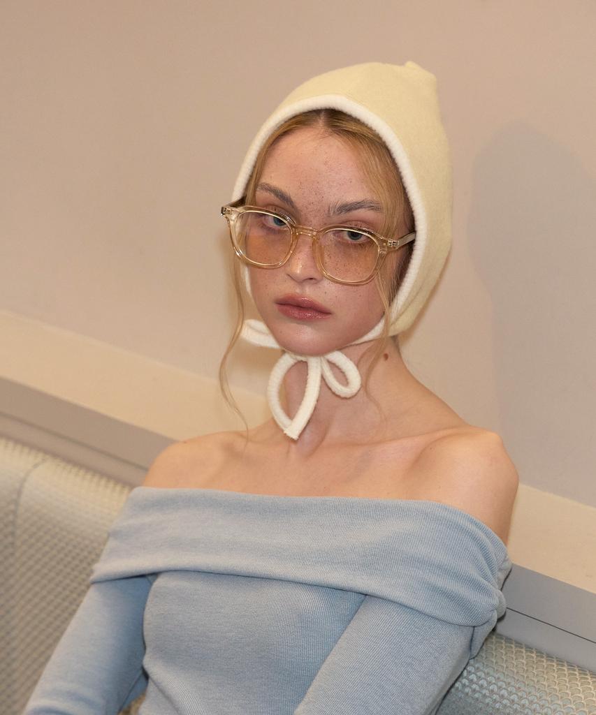 SALON DE YOHN Ribbon Bonnet Hat_ Lemon