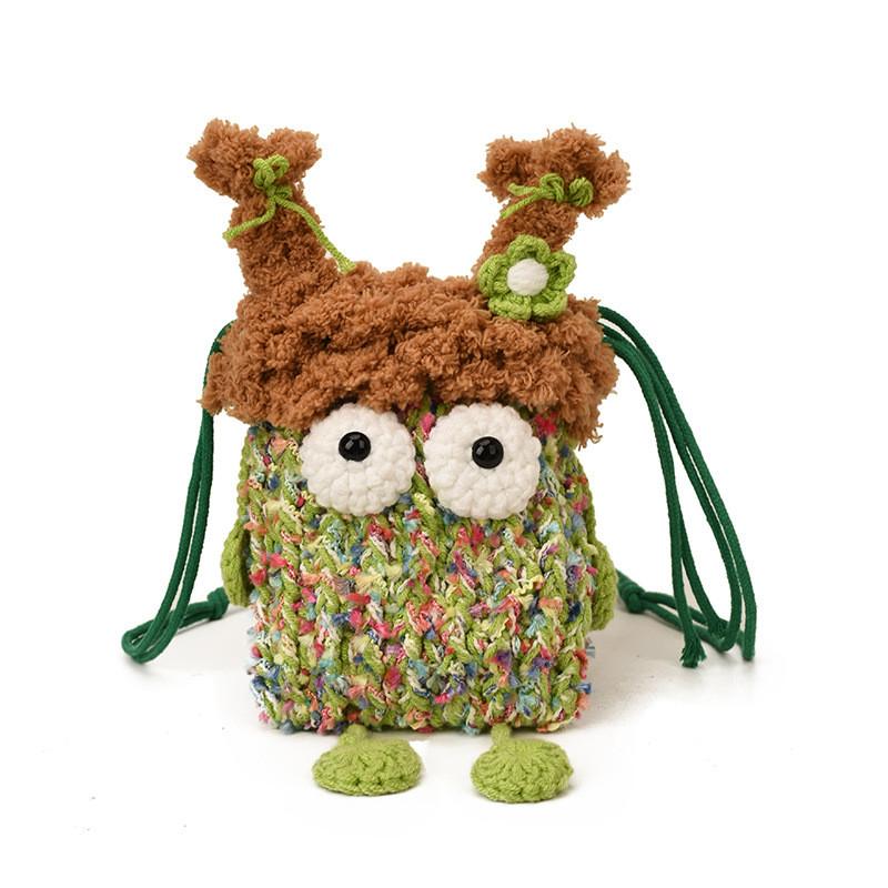 Cute Knit Ladies Crossbody Bag With Cartoon Design For Daily Use