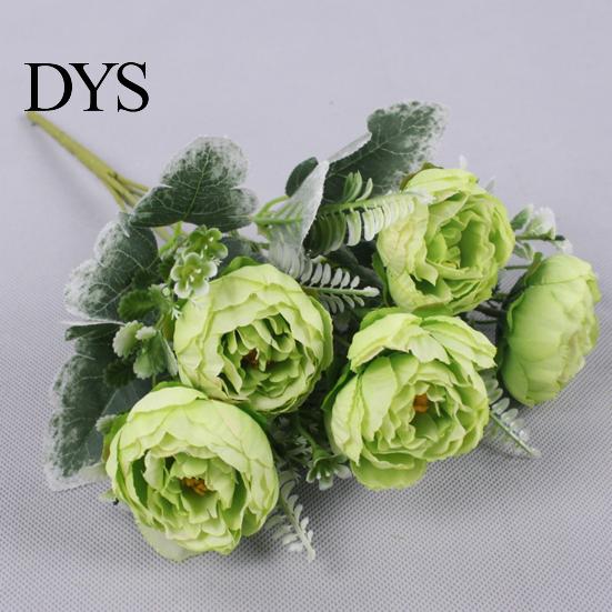 Artificial Flowers 6 Forks Flower No-Fading No Withering Not Need Simulation Plant To Water Realistic Decorative Peony for Wedding Fake