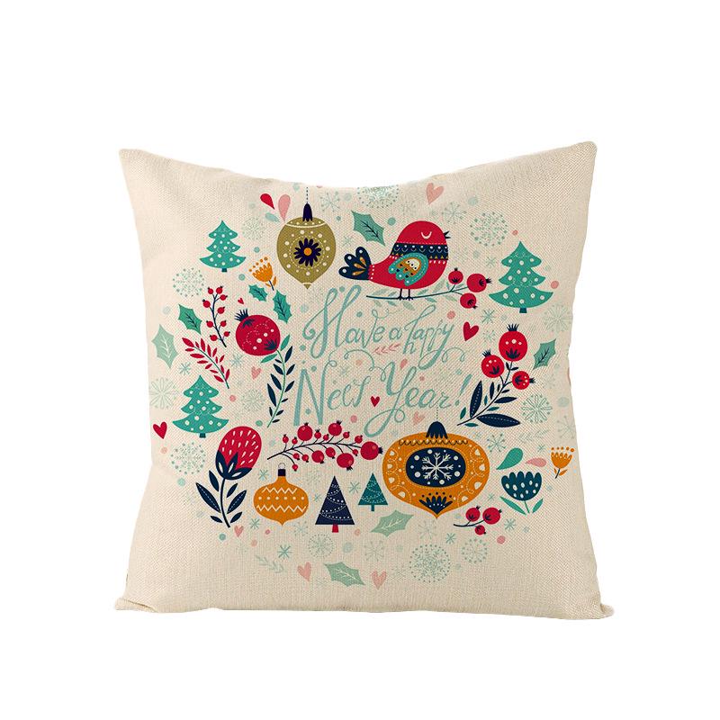 Christmas Polyester Pillow Cover Cartoon Digital Print Cushion Cover New Home Decoration Cushion Cover