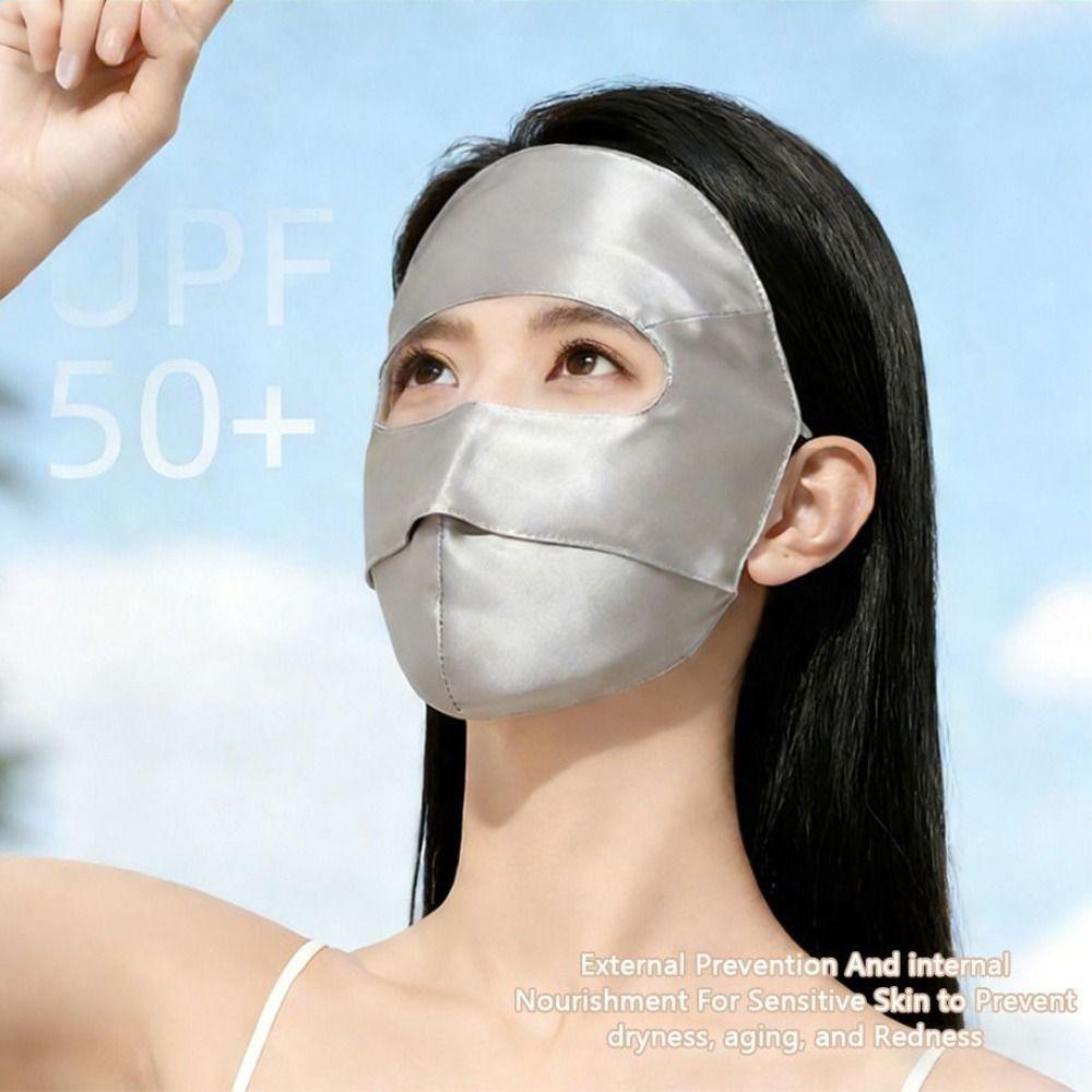 100% Silk Summer Sunscreen Mask Breathable Face Mask Fashion Bike Cycling Mask  for Women