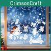 Static Christmas Pvc Cling Window Stickers With Snowman For Festive Display