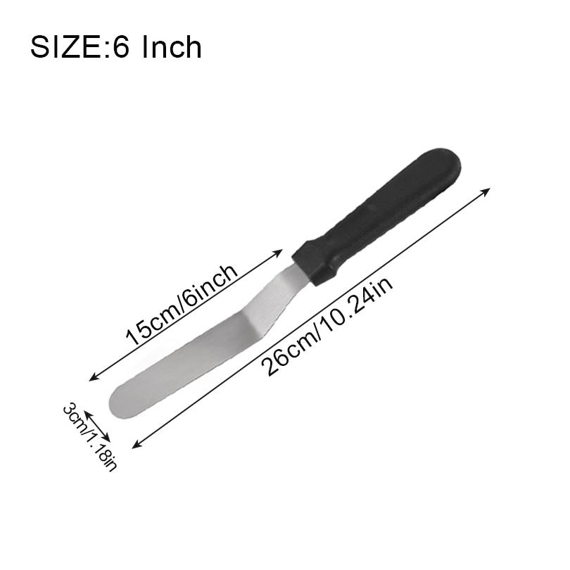 Stainless Steel 6 8 10 Inch Angled Offset Spatula Plastic Handle Thickened Curved Frosting Tool Professional Baker