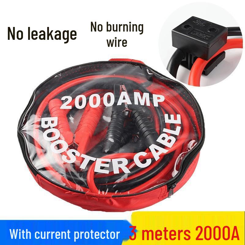 Thickened Car Battery Jumper Cables with Crocodile Clips for Emergencies