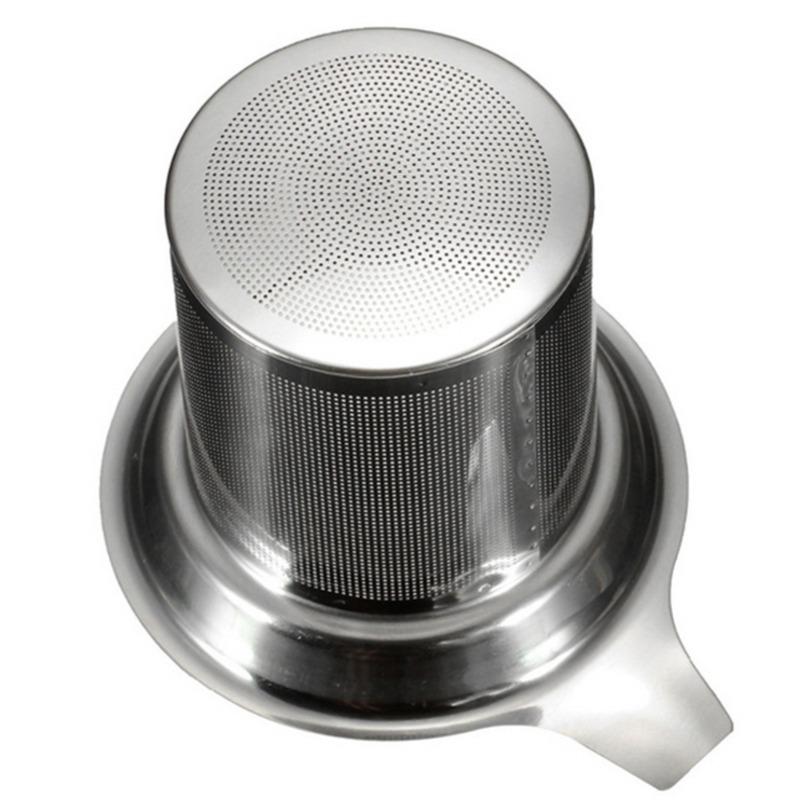 Stainless Steel Tea Filter Basket Mesh Cup Reusable Strainer Herbal Locking Tea Filter