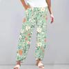 Pantaloni da donna estivi casual a gamba larga con elastico in vita e tasche