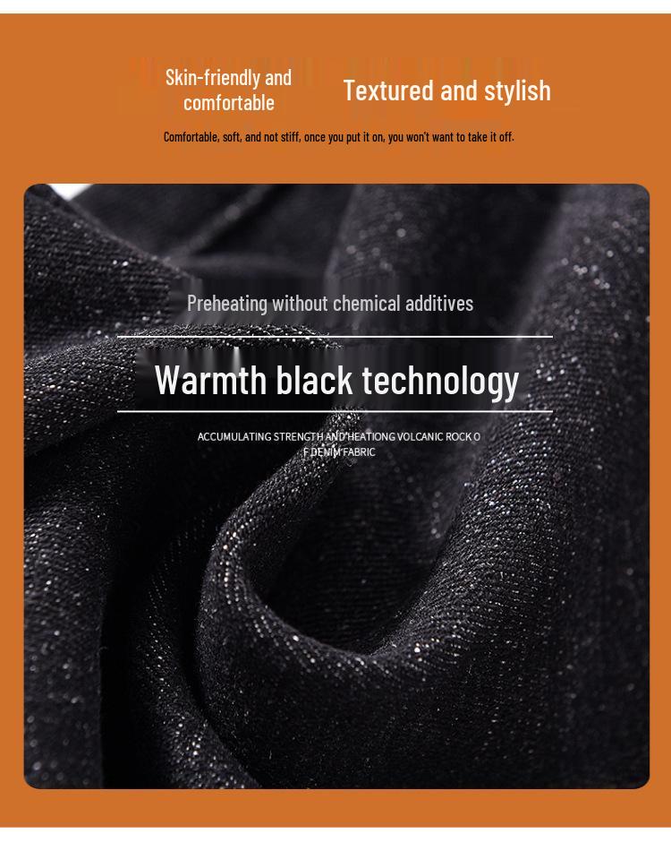 Damen Schwarze Fleecegefütterte High Waist Skinny Jeans - Extra Lang, Slim Fit, Elastisch, Frühling/Herbst 2023