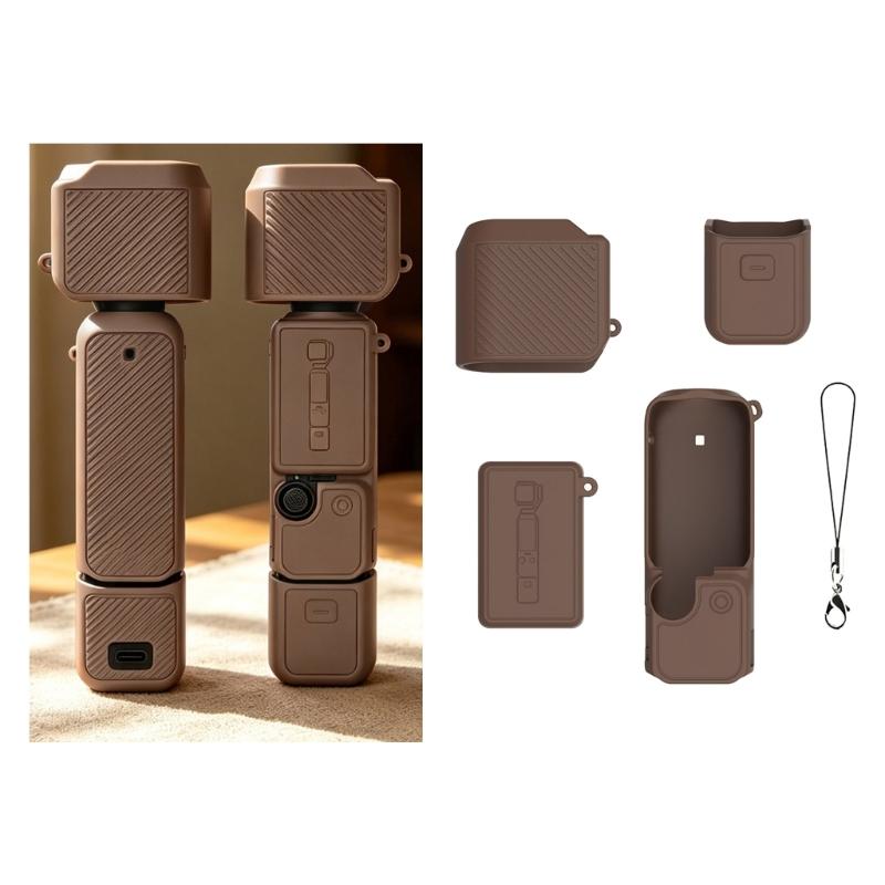 Fashionable Silicone Case Skin For Pocket 4 Camera Cover Vertical Stand And Wrist Strap NonSlip Grip Protectors