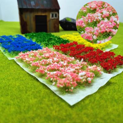 14pcs/set Multicolors Simulated Flower Clusters Plastic Durable Static Scenery Model