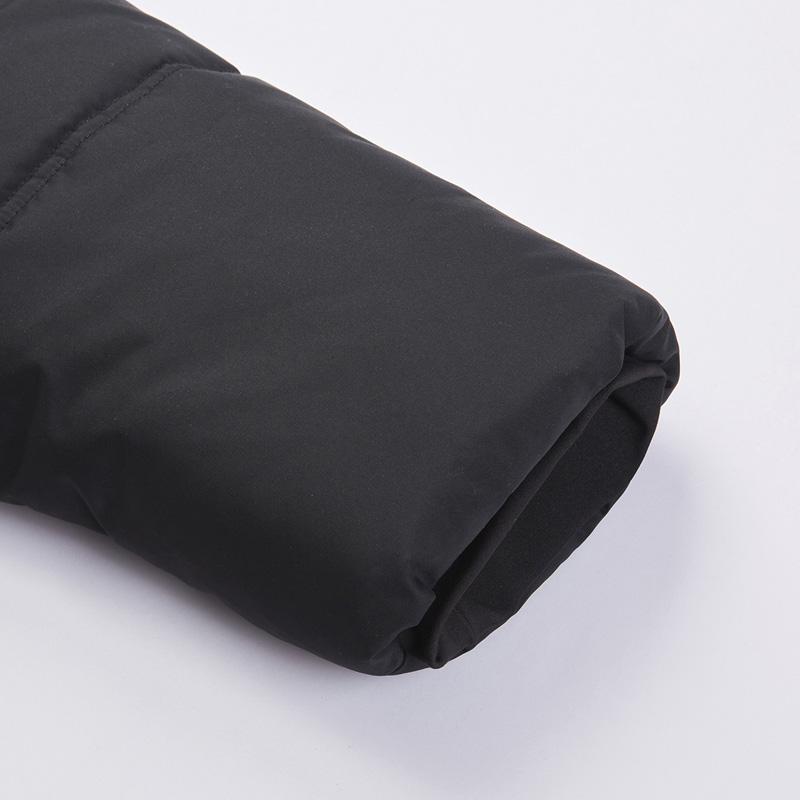 Li Ning Badminton Series Teplý bavlněný kabát ke kolenům s kapucí Pánské kabáty Černý AFMU043-1