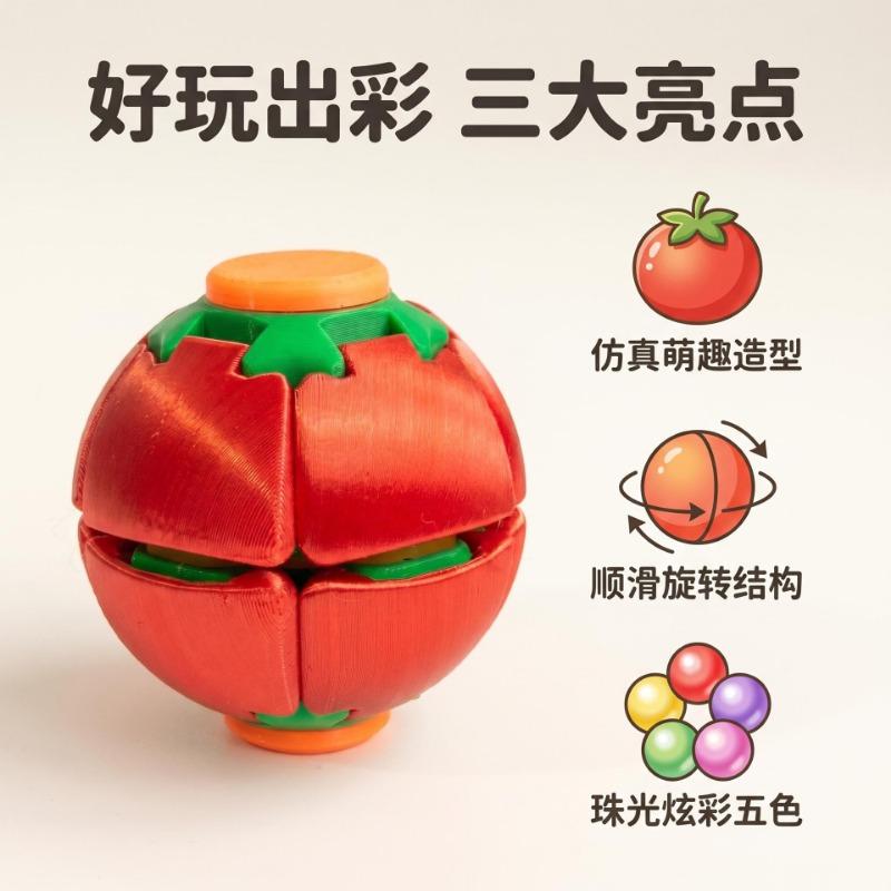 D Printed Rotating Spiral Tower Fidget Toy Tomato Shape Creative Stress Relief Toy
