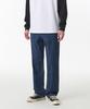 Linen-Like Regular Fit Denim Pants [Medium Indigo]