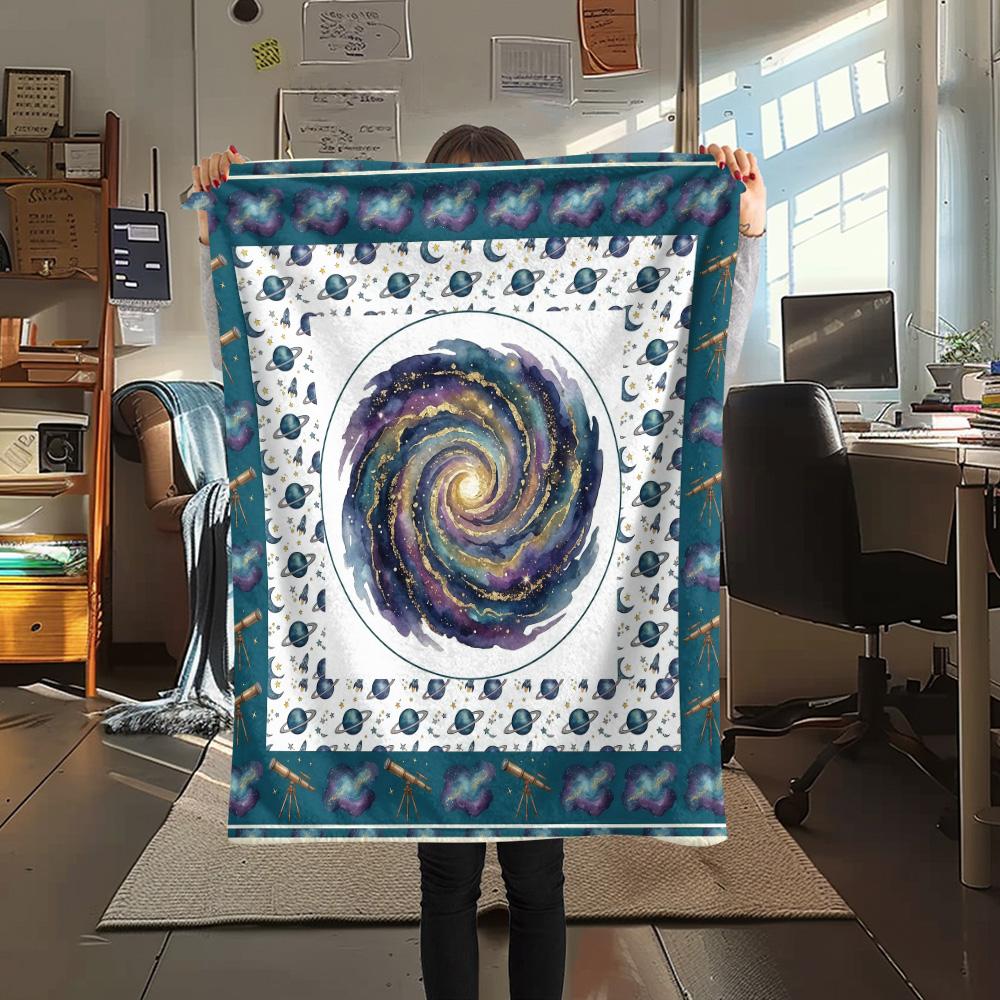 

1Pc Space Moon Sun Print Flannel Blanket High Quality Warm Comfortable Cover for All Seasons Perfect for Gifts Home Decor 80cm x 120cm