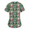 Women's Fashion Casual Christmas Print Pocket T-shirt Top
