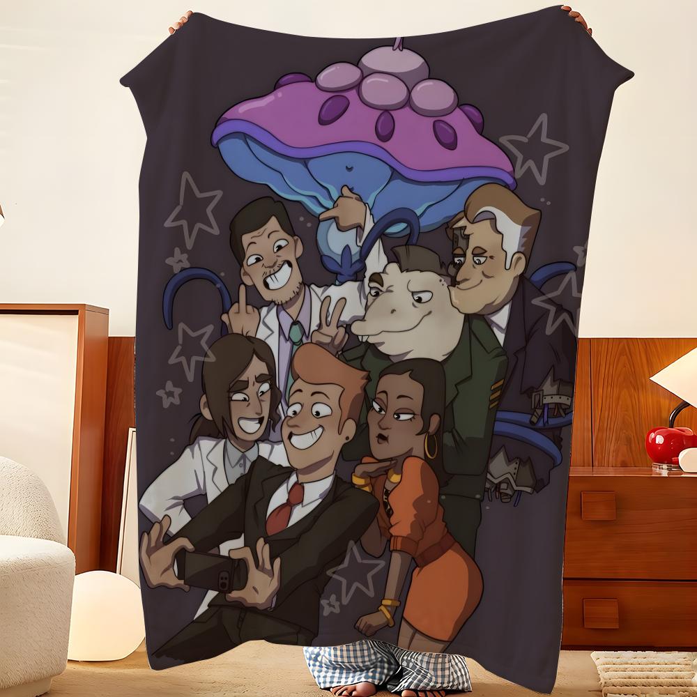 Animation I-Inside J-Job Throw Flannel Throw Blanket, Lightweight Cozy, Durable Washable Cute Cool