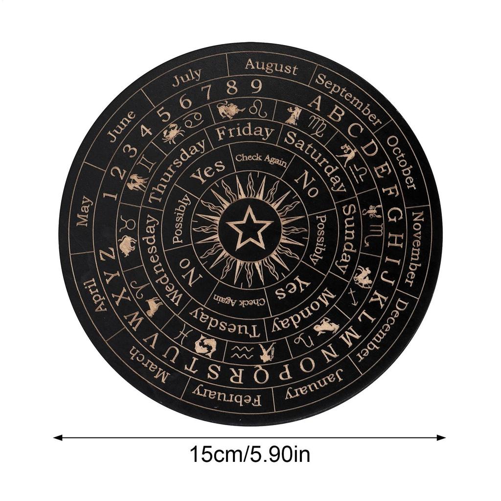Wood Pendulum Board Dowsing Divination Moon Phase Star Witchcraft Altar Supplies Board Meditation Tray Decor