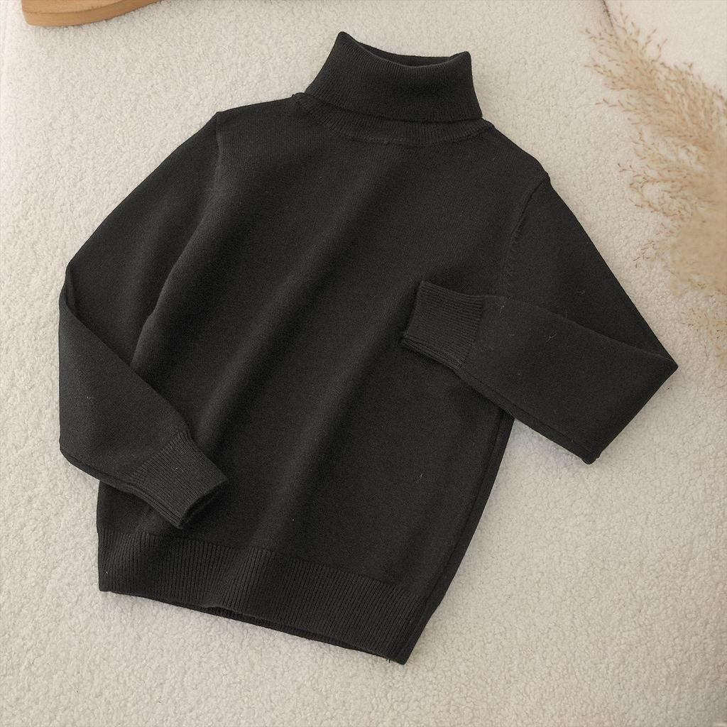 2025 Kinder Wollrollkragenpullover - Jungen Koreanischer Stil Einfarbiger Pullover Strickware