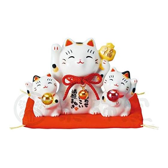 Saido Kiln Ornament Satisfying Wish Fulfillment 8cm Yakushi Kiln Ayae Mangan Maneki Cat 7340