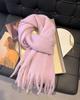 North thickened warm scarf soft waxy couple shawl winter high sense solid color versatile fringed scarf women