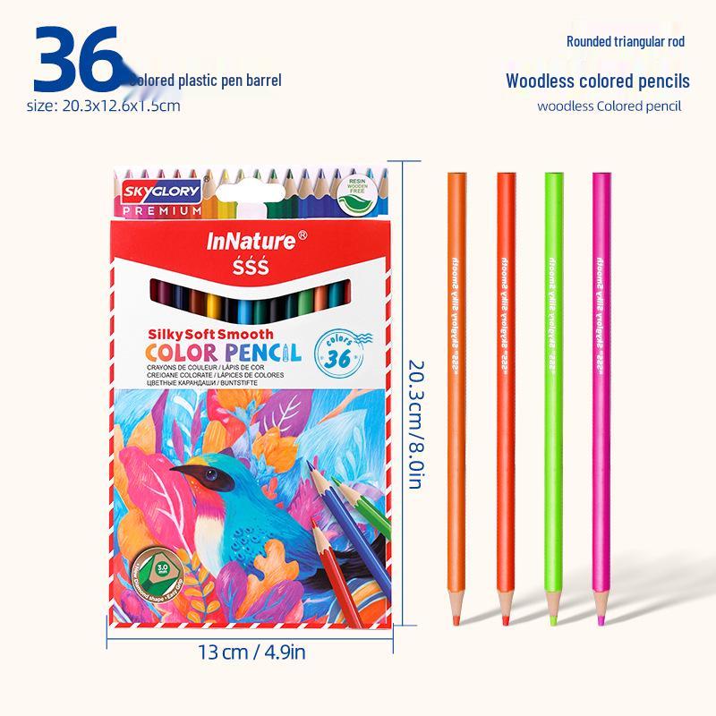 Eco-Friendly Hexagonal Oil-Based Colored Pencils - 48 Color Set for Students