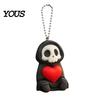 Holding Heart Grim Reaper Decor Keychain Charm, 3D Printed Gothic Skull with Hanging Ball Chain, Backpacks Bags Purse Decoration, Halloween