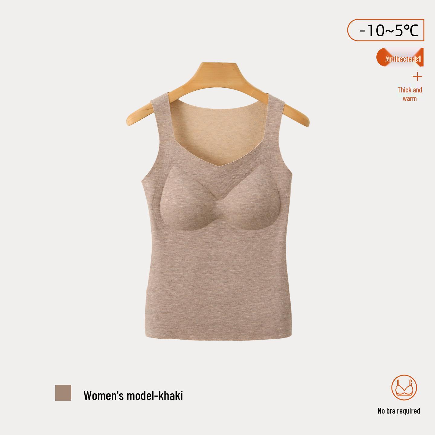 

Женский антибактериальный жилет из кашемира и шелка со встроенным бюстгальтером - Улучшающее кожу, теплое нижнее белье для мамы и малыша, класс A 10A. M (recommended 100-115 lbs)