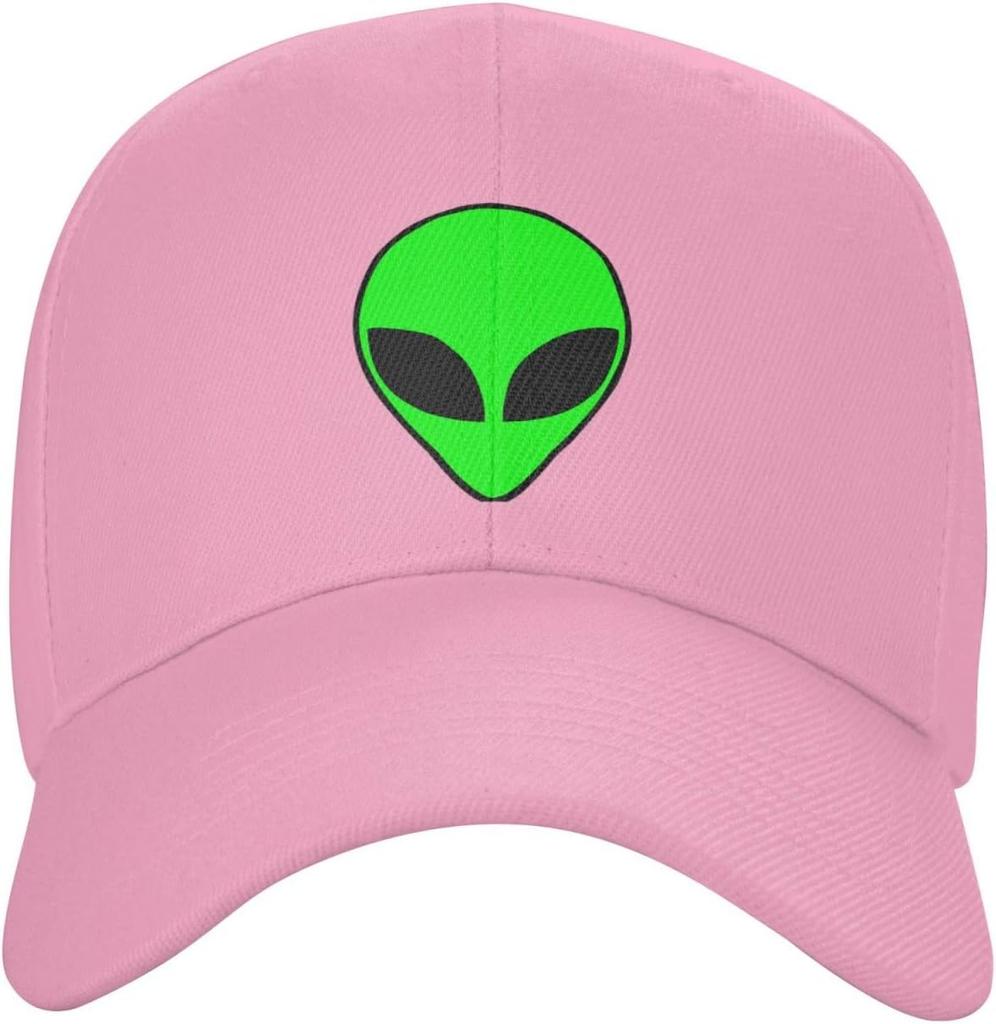 Alien Head Red Baseball Cap Polyester Casual Style Adjustable Outdoor Unisex Adults