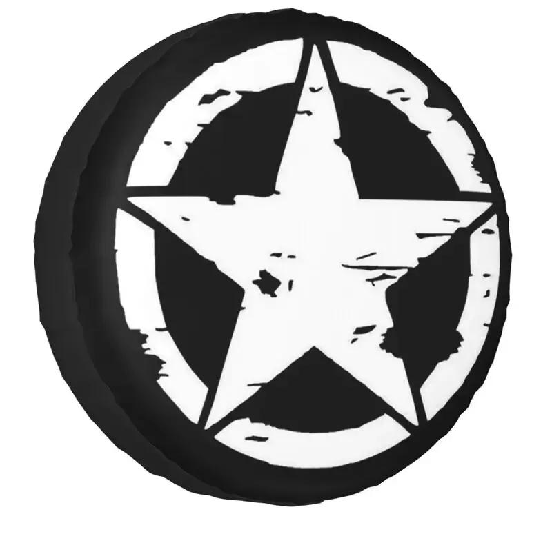 Military Tactical Star Spare Tire Cover for Prado Pajero Wrangler Jeep RV SUV Camper Car Wheel Covers 14" 15" 16" 17" Inch
