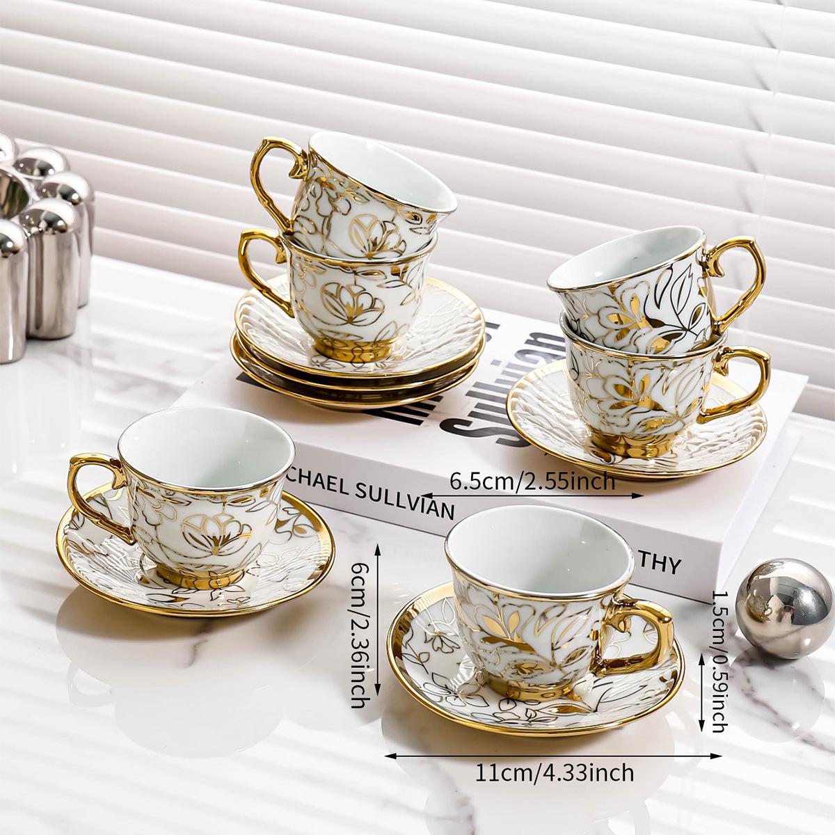 

Керамический набор чашек для кофе, набор для послеобеденного чая, изысканный керамический британский черный чай, набор чашек и блюдец для дома для женщин 80ml