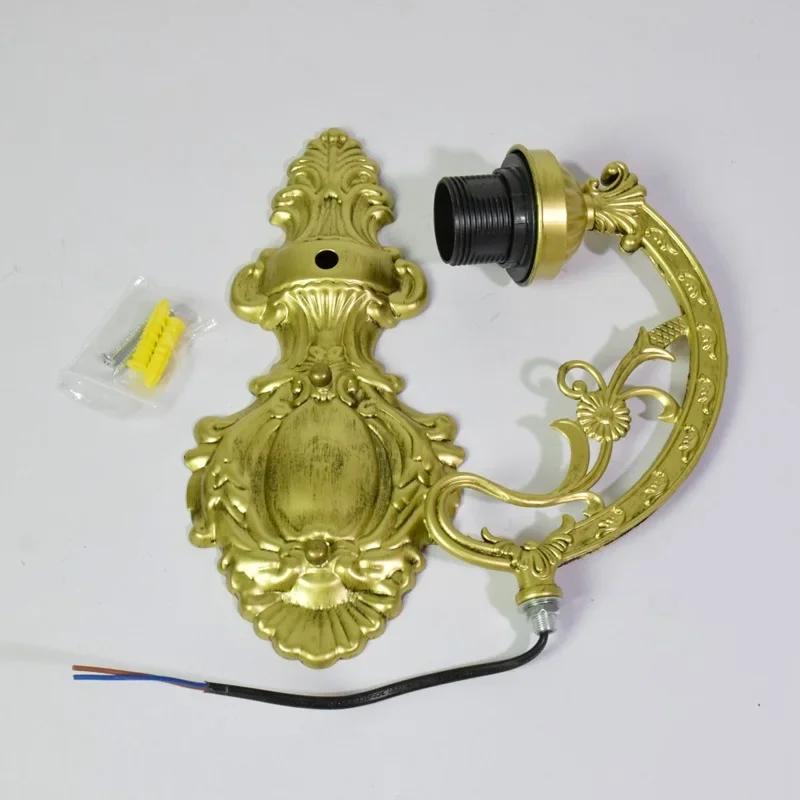 Vintage Baroque Stained Glass Lampshade Stained Glass LED Wall Lamp Wall Light Aisle Corridor Balcony Sconce Lighting  (No Bulb)