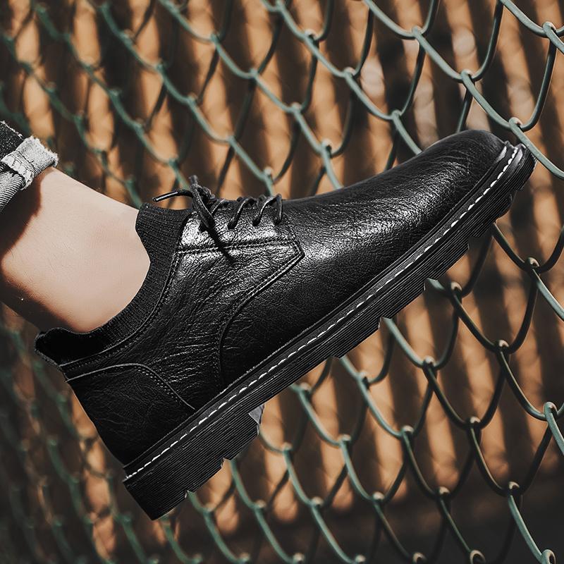 Spring and Autumn New British Style Business Dress Casual Wenzhou Leather Shoes Black Trendy Shoes