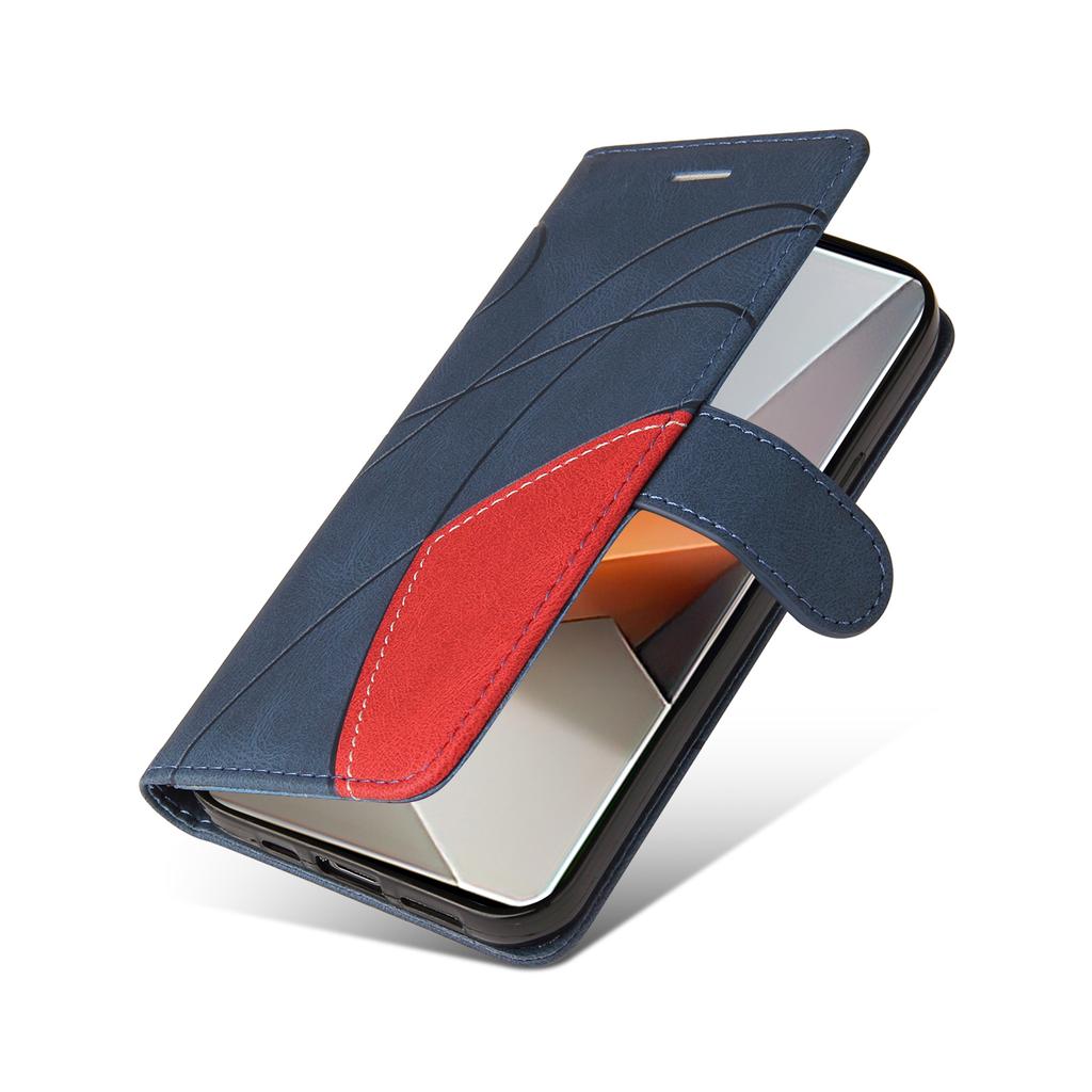 For Xiaomi Redmi Note 13 Pro+ 5G Leather Case Wallet Stand Color Splicing Phone Cover