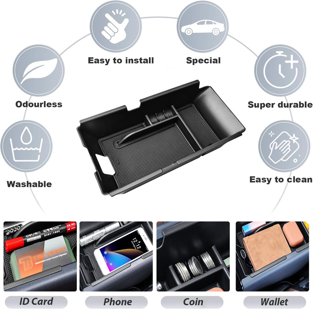 2PCS Center Console Dividers Armrest Storage Box for 2025 Toyota Camry (XSE/XLE/SE/LE) Interior Storage Organizer Accessories