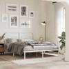 Metal Bed Frame with Headboard White 135 x 190 cm