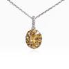 Brilliant and elegant natural Citrine 925 sterling silver pendant necklace for ladies' birthday and anniversary gifts