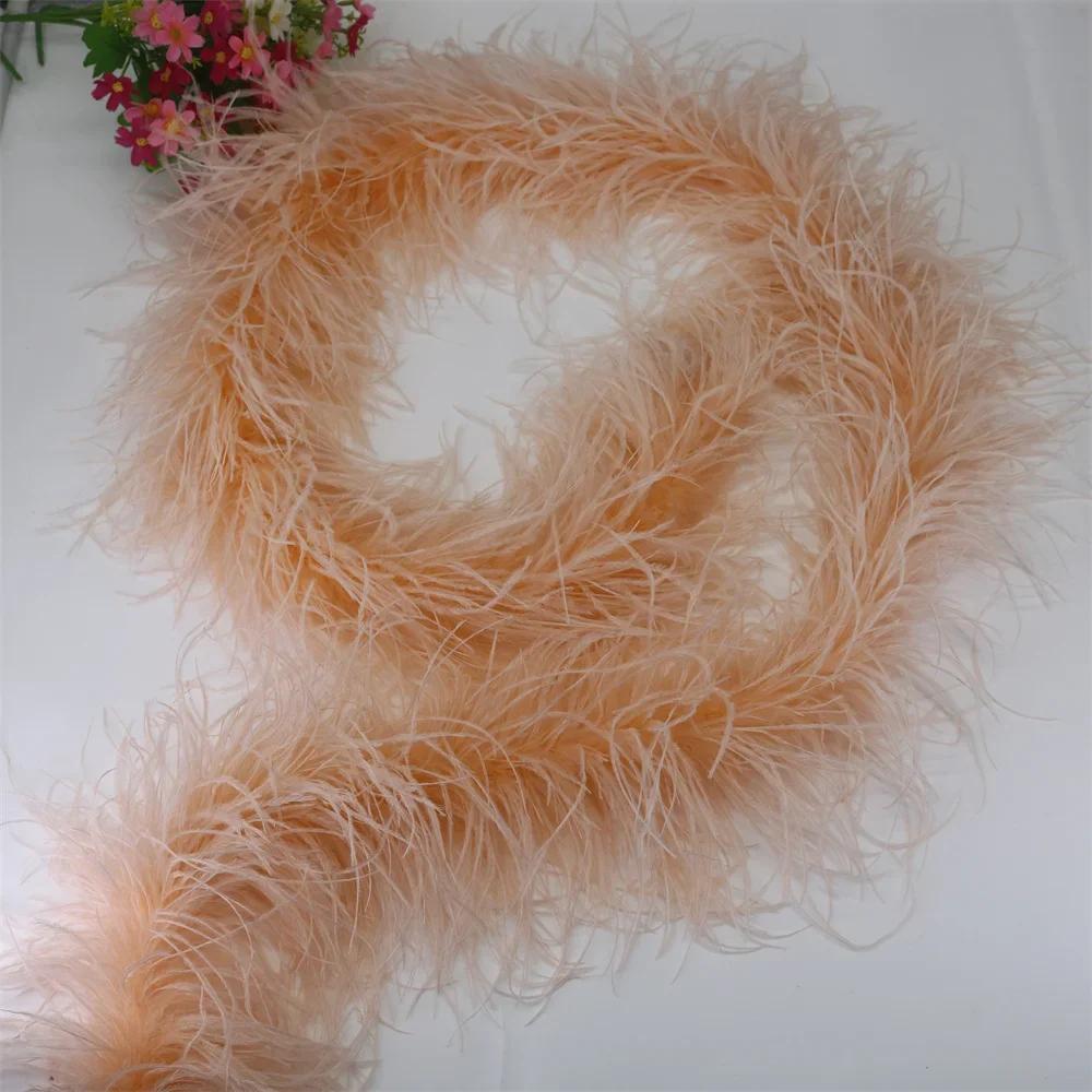 DIY 6 Layer Ostrich Feathers Boa Wedding Accessories Plumas De Faisan 2 Meters Clothing Plume Art and Craft Supplies Party Dresses
