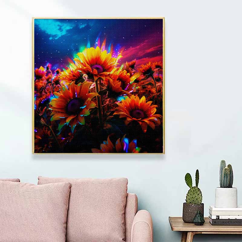 New Arrival 5D DIY Full Circle Diamond Painting "Sunflower" Embroidery Cross Stitch Home Decor Gift