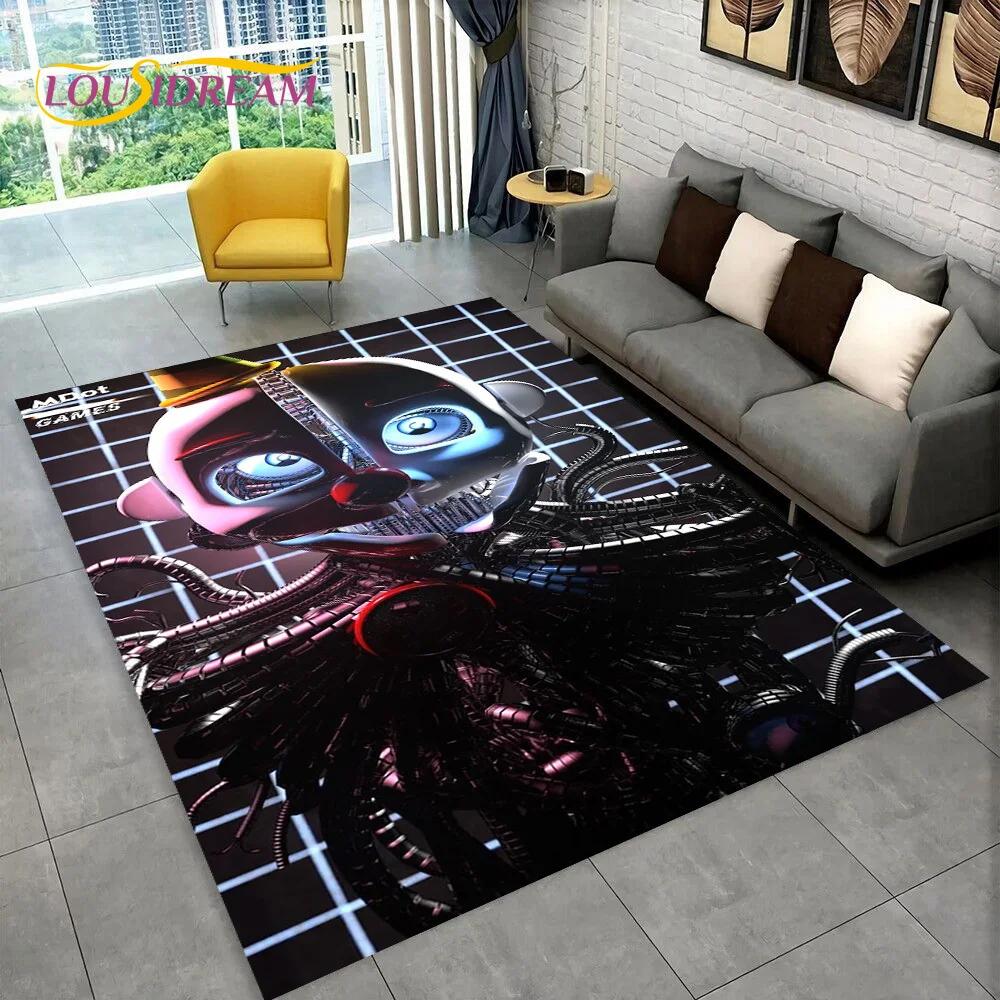 Horror Game FNAF Freddy Film Teppich Teppich für Zuhause Wohnzimmer Schlafzimmer Sofa Fußmatte Dekoration, Kinder Spielzimmer Teppich Rutschfeste Bodenmatte