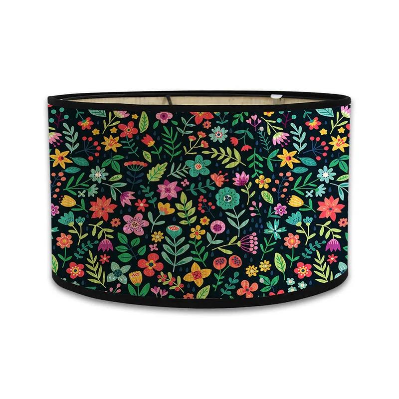 Japanischer Retro-Stil Bambus Lampenschirm Moderner Schlichter Blumenmuster Lampenschirm Ferienhaus Kronleuchter Lichtabdeckung Wandlampenschirm