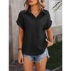 Women's Shirt Summer New Loose Casual Short Sleeve Single Breasted Shirts for Women Fashion Elegant Solid Color Office Ladies Blouses Simple Tops