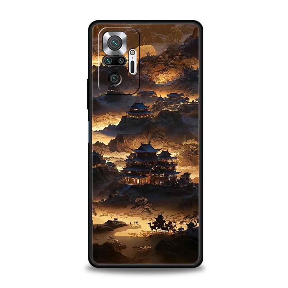 

Phone Case Cover for Redmi 14C 10C Note 15 14 13 12 10 11 Pro Plus K40 5G Soft TPU Fundas Shell Chinese Architecture Landscape Note 15ProPlus5G