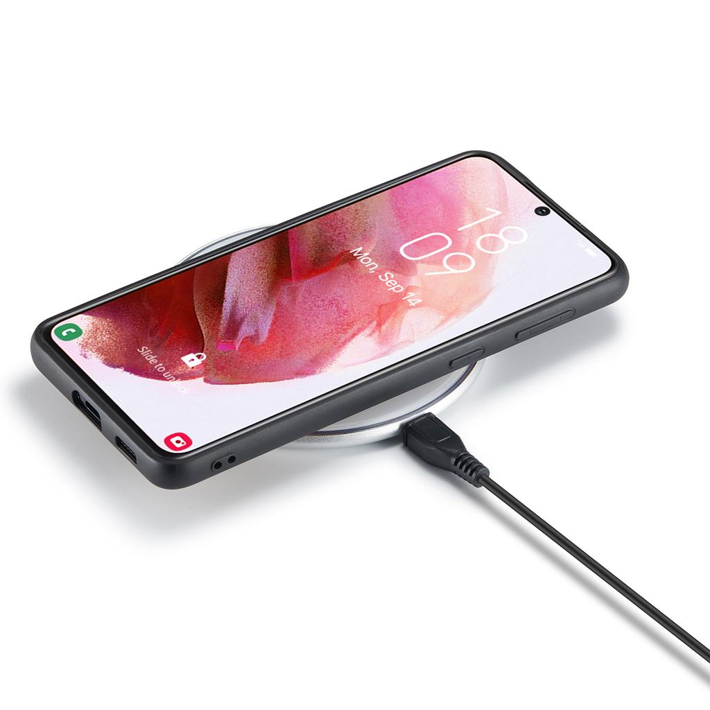 DG.MING For Samsung Galaxy S24 Case PU Leather Coated PC+TPU Phone Cover