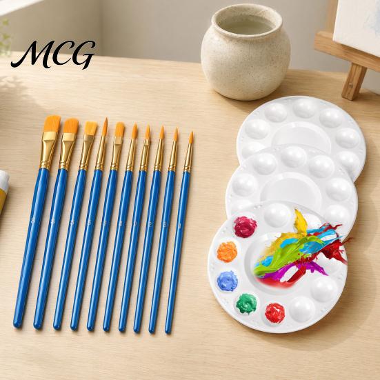 Kids Painting Brush Set Face Paint Set, Watercolor Acrylic Oil Kit, Aluminum Ferrule Brushes Nylon Hair for Artist, Body Canvas Art Supplies
