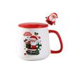 Santa Claus/Christmas Snowman/Christmas Deer ceramic coffee cup with lid & spoon Water mug gift box set Christmas holiday gift